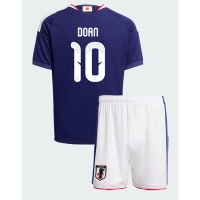 Camiseta Japón Ritsu Doan #10 Primera Equipación Replica Mundial 2026 para niños mangas cortas (+ Pantalones cortos)